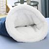 Зимний спальный мешок для кошек, уютная теплая кровать-пещера для кошек, покрытая фланелью, согревающая на 360 градусов, кровать-туннель для кошек для котят и щенков
