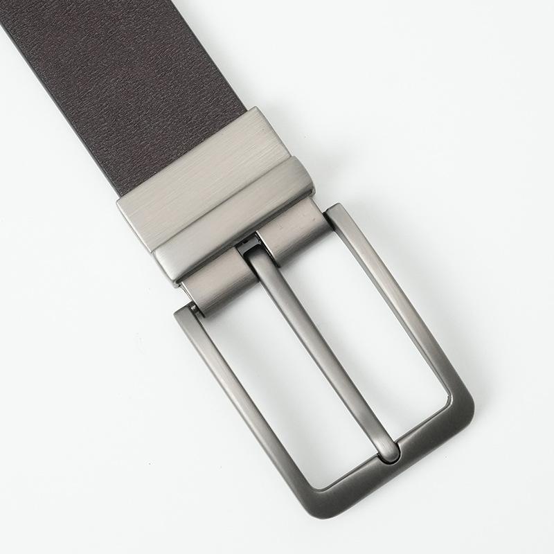 Новый мужской пояс из воловьей кожи с вращающейся пряжкой для мужчин с модным деловым кожаным ремнем, повседневным простым джинсовым ремнем для мужчин
