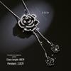 High-Quality Black Rose Necklace: Elegant Long Sweater Chain for Women