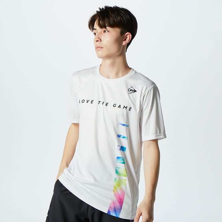 Футболка Dunlop Tennis Wear Badminton Game с водопоглощающей быстросохнущей защитой от ультрафиолета DAL8401 2024SS белая M [DUNLOP]