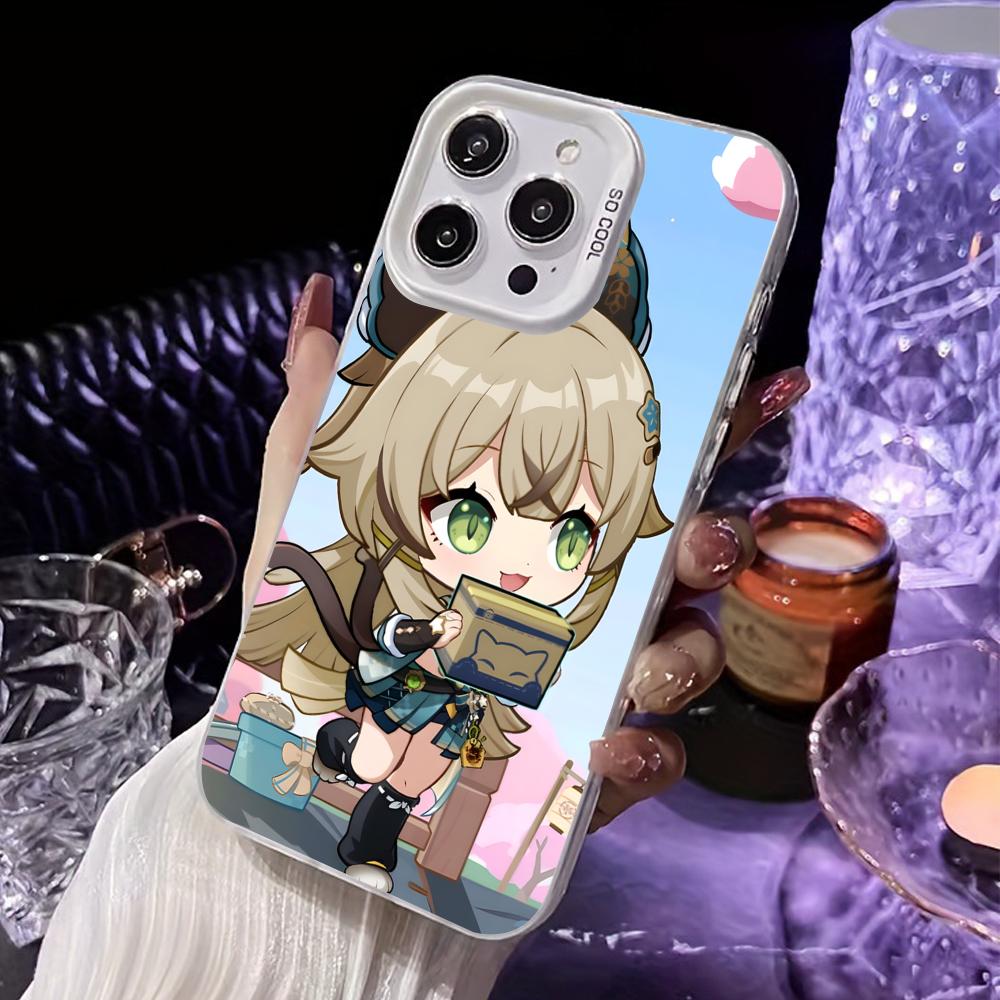 Игровой чехол GI Kirara для мобильного телефона iPhone 17 16 15 14 13 12 11 X XR XS 8 7 Air Pro Max Plus Белый Полупрозрачный Цветной Чехол