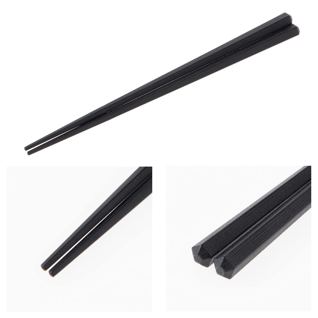 Strix Design Pentagonal Resin Chopsticks, 21cm, 20 Pairs (2 X 10 Pairs Per Pack), Black, Non-Slip, Heat-Resistant, Dishwasher Safe, Made In Japan,