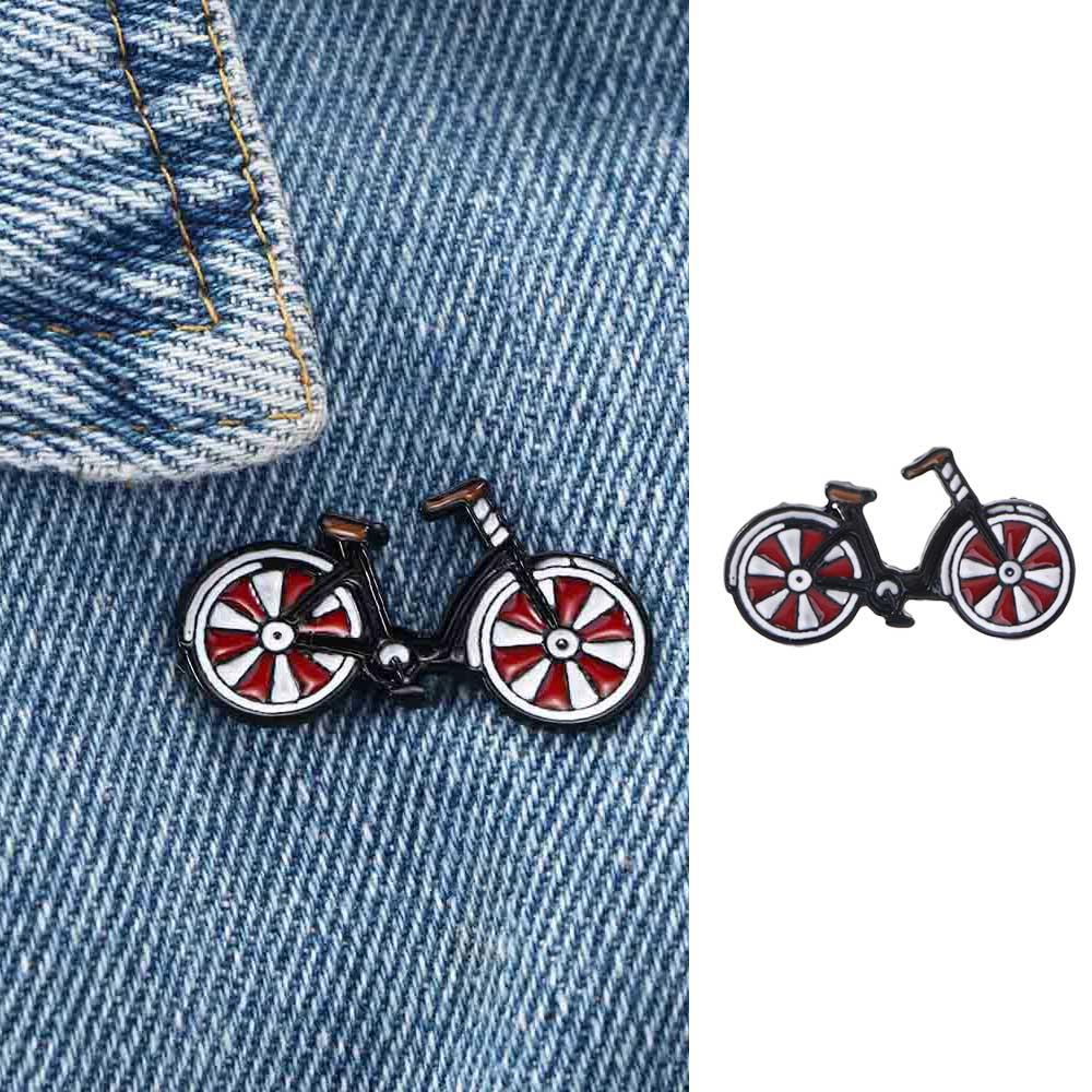 Pin Zinc Zinc Alloy Jewelry Unisex I Love My Red Bicycle Pin Cyclists Badges Bike Brooch Sports Lapel Pins