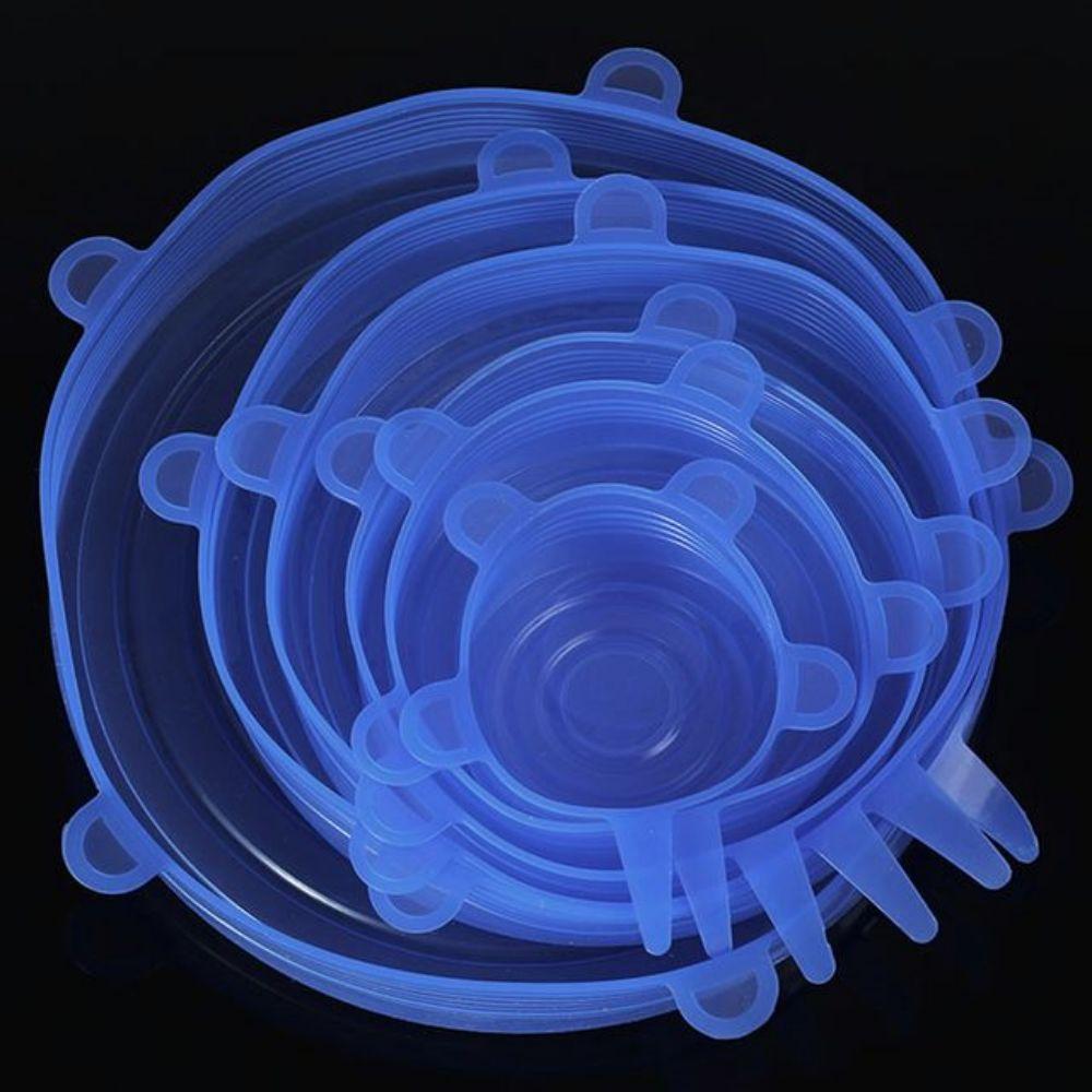 6 шт./компл., силиконовая крышка, универсальная растягивающаяся крышка для миски, многоразовая крышка для еды, упаковочная пленка, крышка для чаши, кухонные инструменты