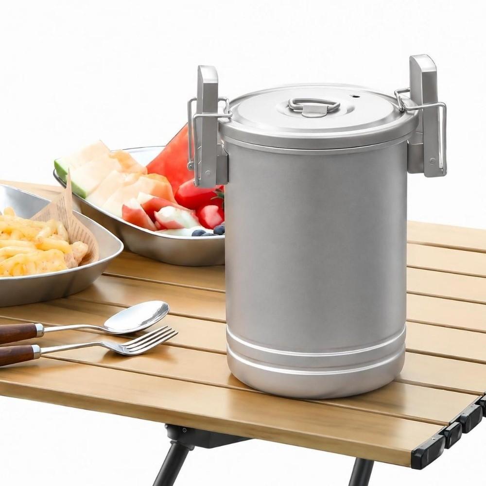 With Lid Outdoor Cooking Pot Steamer Function 304 Stainless Steel Canister Hiking