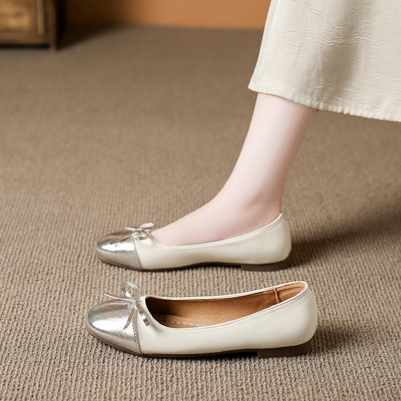 Туфли-лодочки женские весенне-осенние новые больших размеров с круглым носком и неглубоким вырезом, повседневные туфли на одном ремешке