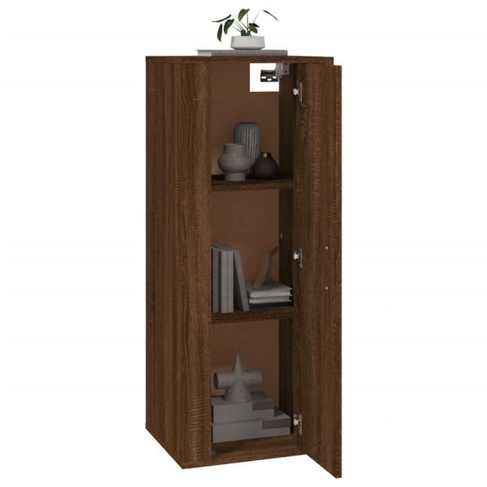 816687 vidaXL Meuble TV mural Chêne marron 40x34,5x100 cm