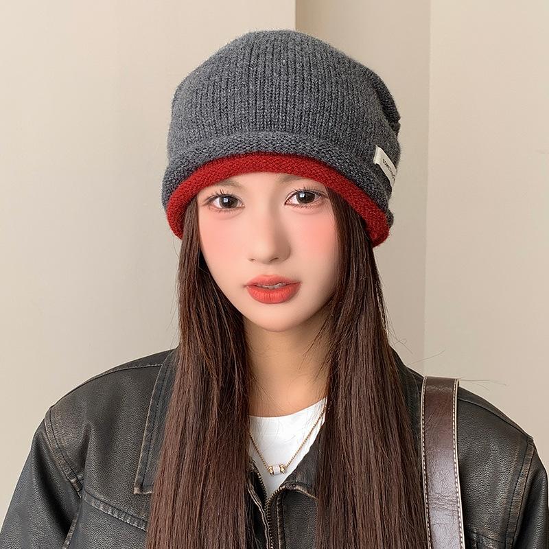 Edge Drawstring, Star Stacking Hat, Children'S Season Shows A Small Face, Baotou, Cold Hat, Warm Ear Protector, Knitted Hat