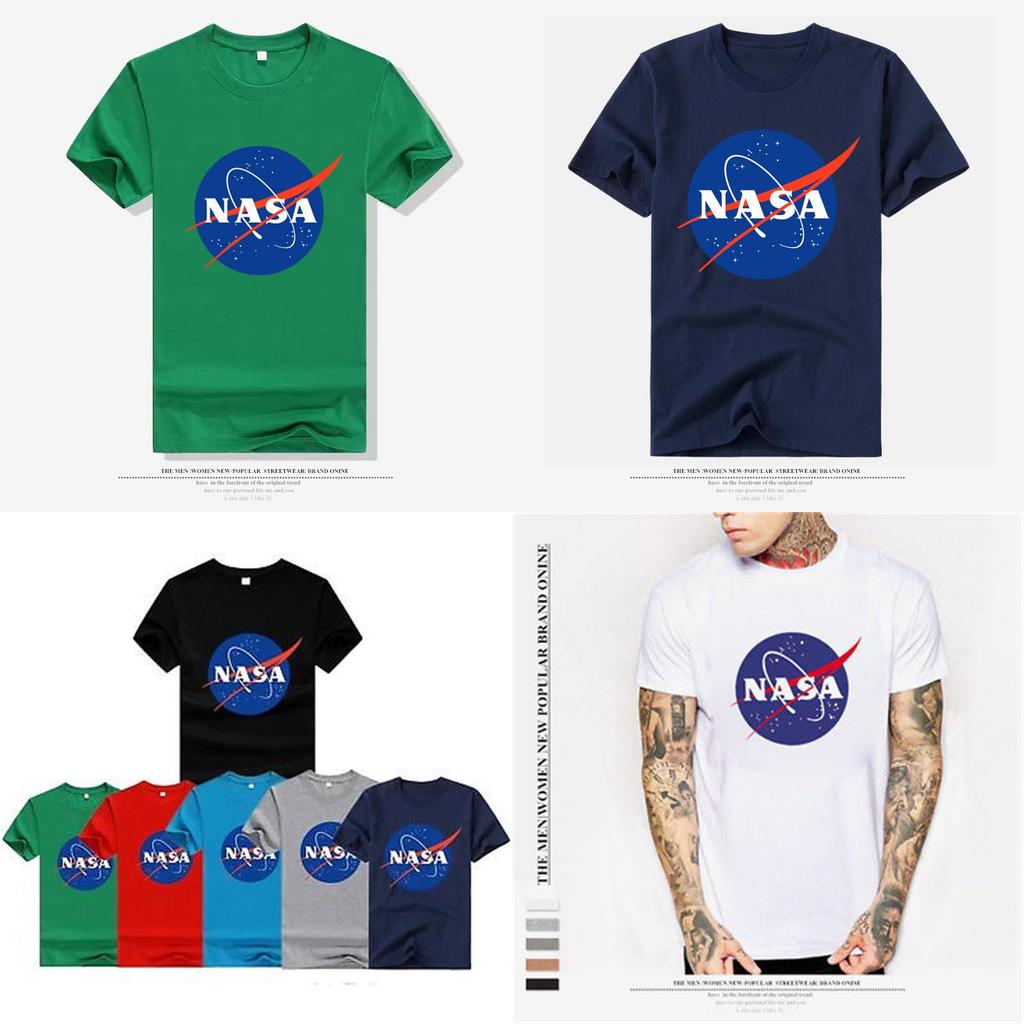 Usa Fashion Chic Nasa Retro Logo Vintage Look Space 80's Cotton T-shirt For Men
