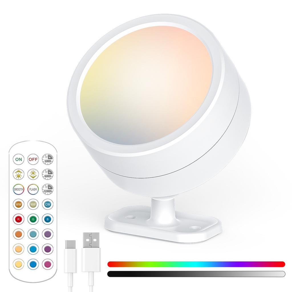 Светодиодный ночник с пультом дистанционного управления, зарядный, бытовой декор, освещение, круглый вращающийся прикроватный настенный светильник