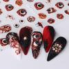 1 Sheet 5D Drop Nail Lips Stickers Dark Butterfly Halloween Blood Relief Design Nail