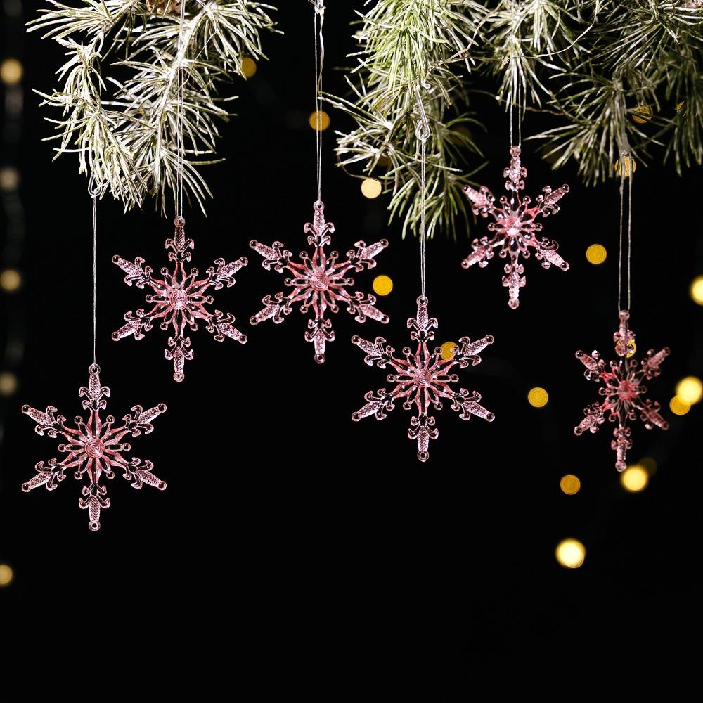 Прозрачный акриловый кулон-снежинка Акриловые украшения для рождественской елки Рождественская вечеринка