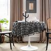 Black Geometric Cotton Tablecloth Cafe Bar Dining Table Decor Thick Double-Sided Rectangular Cover