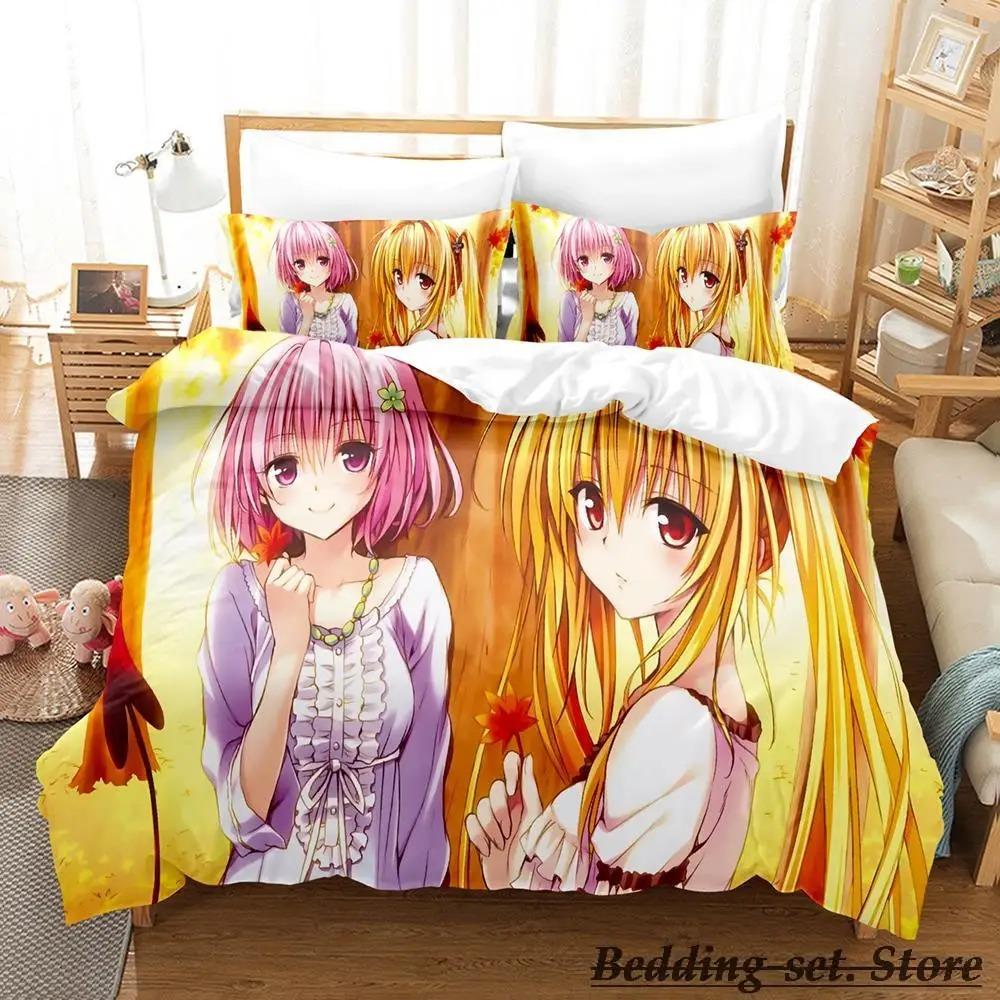 Постельное белье Love Ru Аниме Односпальное Двуспальное Полный Квин Кинг Размер Пододеяльник для Спальни Взрослого Ребенка