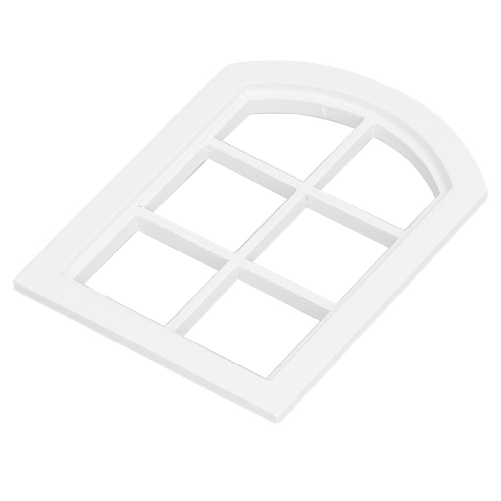 Dollhouse Windows Mini Miniature Dollhouse Arched Window Furnishings with 6 PanesWhite