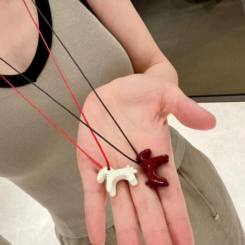 Кулон Лошадь Модная Вечеринка Свадебные Украшения для Женщин Мужчин Счастливая Бегущая Лошадь Цепочка Позолоченное Ожерелье Подарок