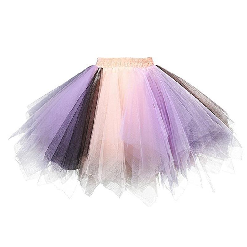Women's Halloween Tulle Skirt Tulle Skirt Party Tulle Skirt Colourful Petticoat Fluffy Layered Tulle Tutu Skirt