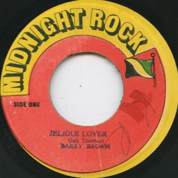7inch Record BARRY BROWN Jelious Lover NONE Midnight Rock Jamaica Reggae Ska Dub Used