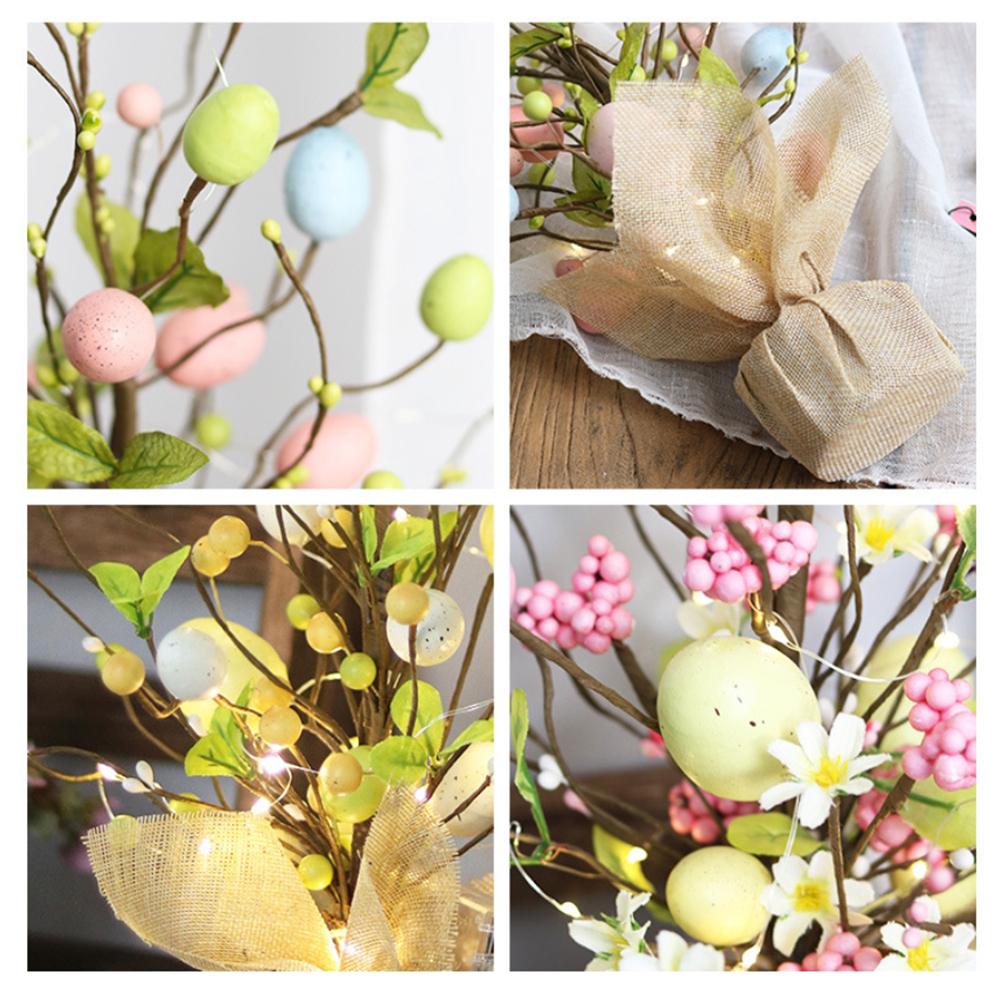 45 см светодиодные фонари пасхальное яйцо украшение дерево пасхальные украшения яйца дерево домашний стол декор сцена