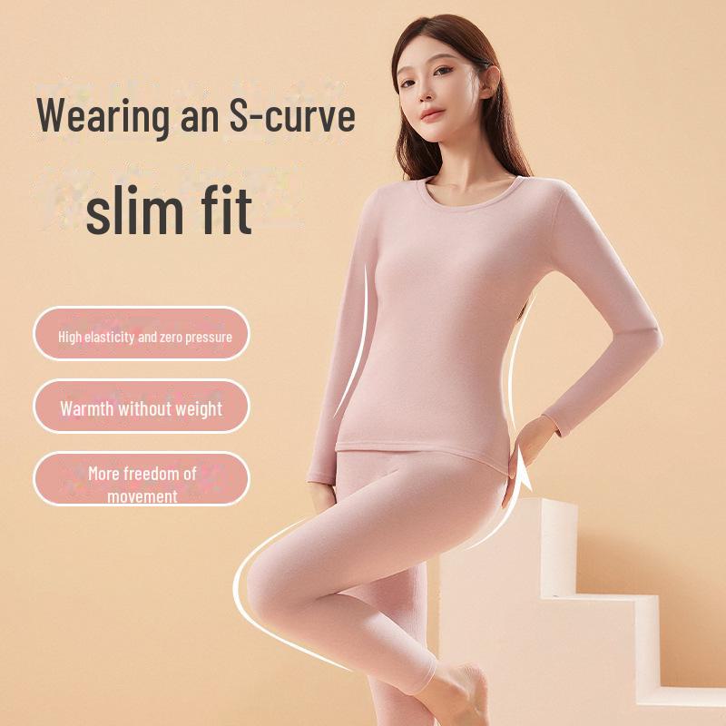 Женский термобелье из кашемира и шелка - круглый вырез, шлифованный бархат, коллекция осень/зима.