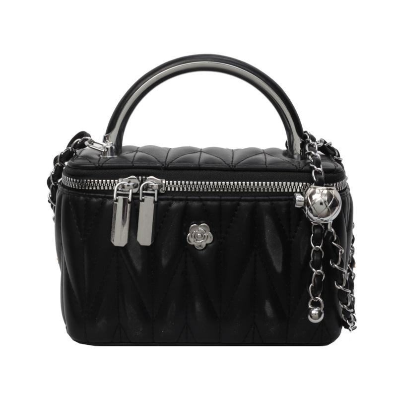 Маленькая сумка-ведро с вышивкой ромбами 2024 года, новая женская сумка, летняя сумка в иностранном стиле, универсальная сумка-мессенджер, маленькая квадратная сумка