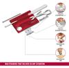 VICTORINOX SwissCard Nail Care Translucent with 13 Functions Nail Glass Nail Aid Tool, Red, (Nail File, Polisher, File, Scissors), Emergency/First