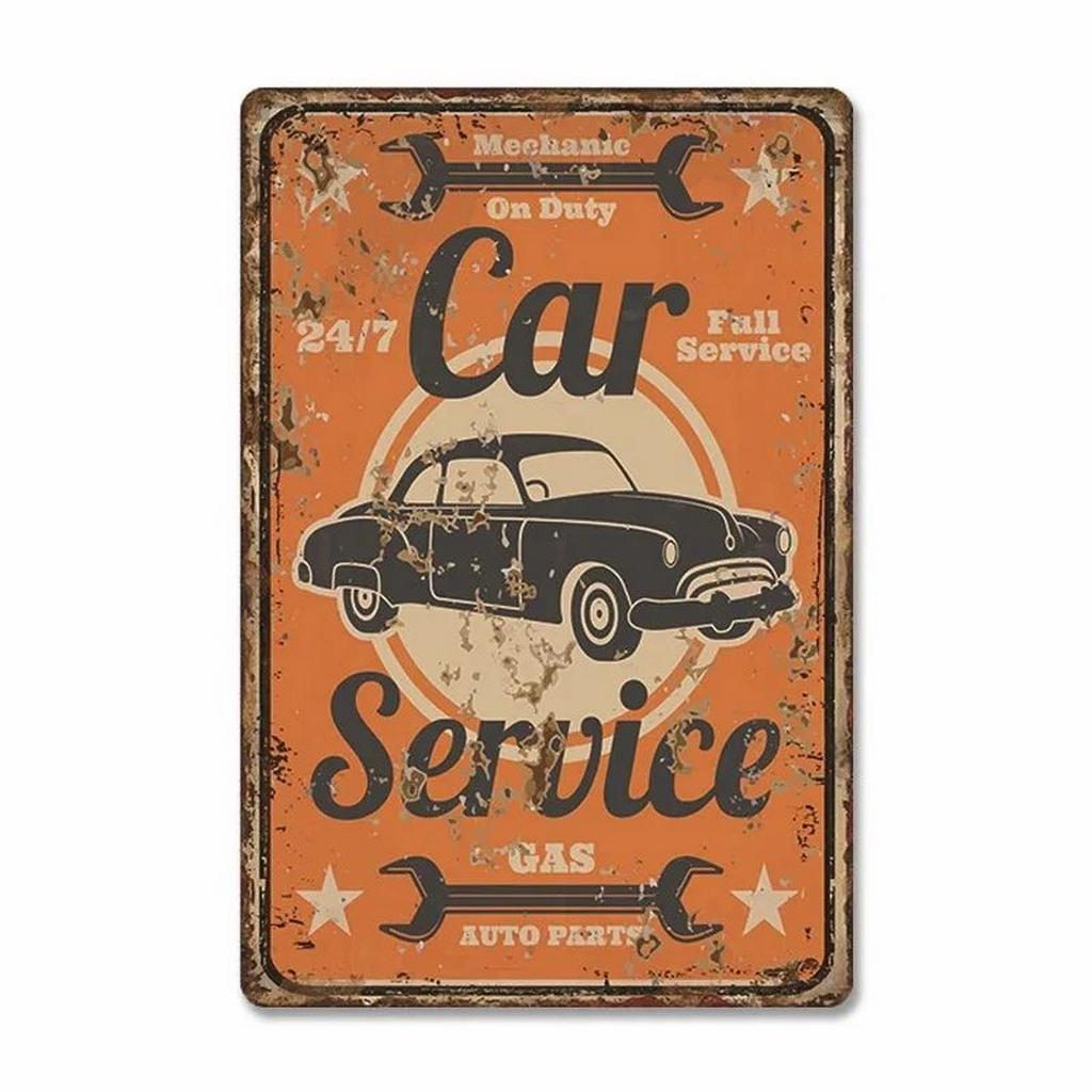 Classic Auto Garage Car Full Service Metal Tin Signs Wall Art Posters Plate Wall Decor for Bars Man Cave Cafe Clubs Garage Retro