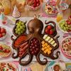 Cheese Serving Fruit Wooden Tray Meats Serving Food Tray  for Seafood Lovers Gift