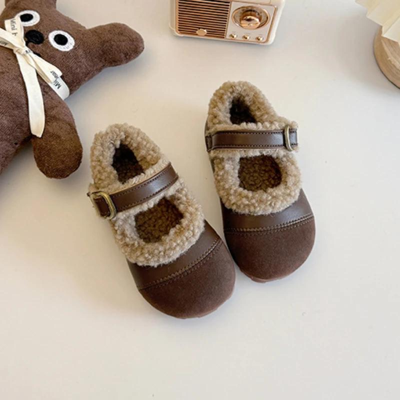 Модная обувь для девочек, универсальная модная новая детская обувь, бархатная удобная обувь для принцессы, легкая хлопковая обувь в стиле ретро, изысканные кроссовки для девочек