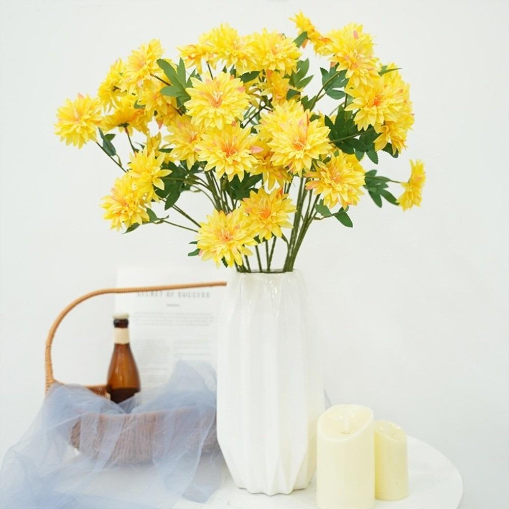 Long Branch Artificial Dahlia Flower 64cm Length Hydrangea Flower Silk Flower  Wedding Decorations