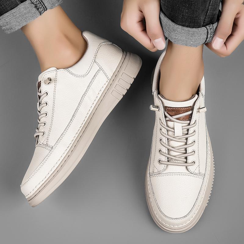 Модные кожаные мужские кроссовки для скейтбординга, повседневная обувь для мужчин, удобные туфли на плоской подошве, белые туфли для мужчин, кроссовки большого размера 48 49