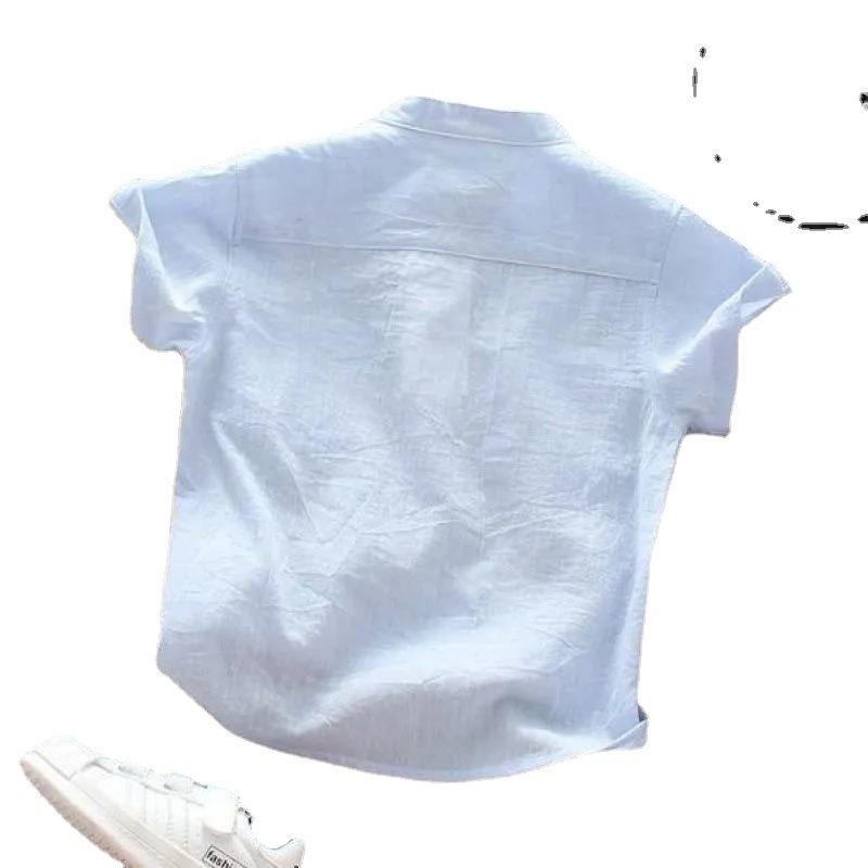 Детские рубашки Летняя одежда для мальчиков Хлопковая пряжа Одежда для малышей Тонкие рубашки Базовая рубашка Классная и повседневная