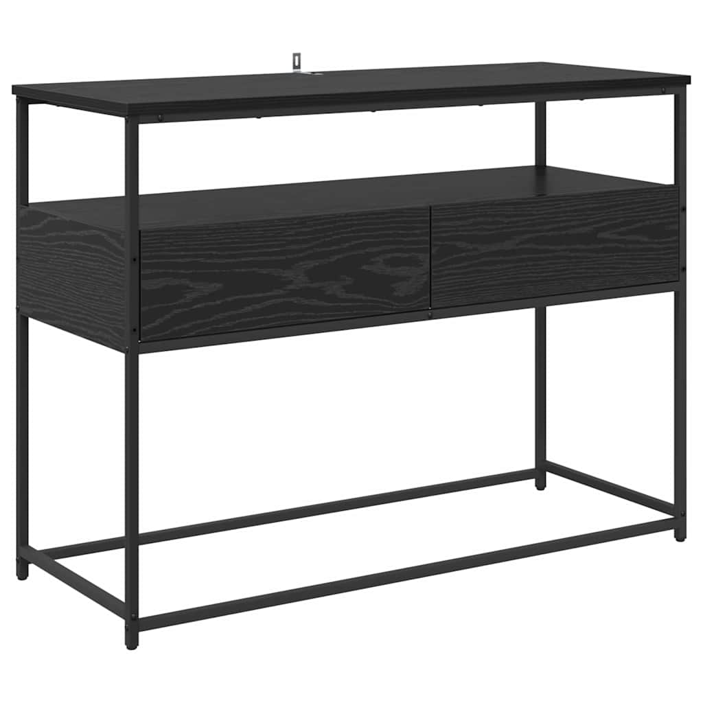 Console Table Black Oak Effect 100 x 40 x 75 cm