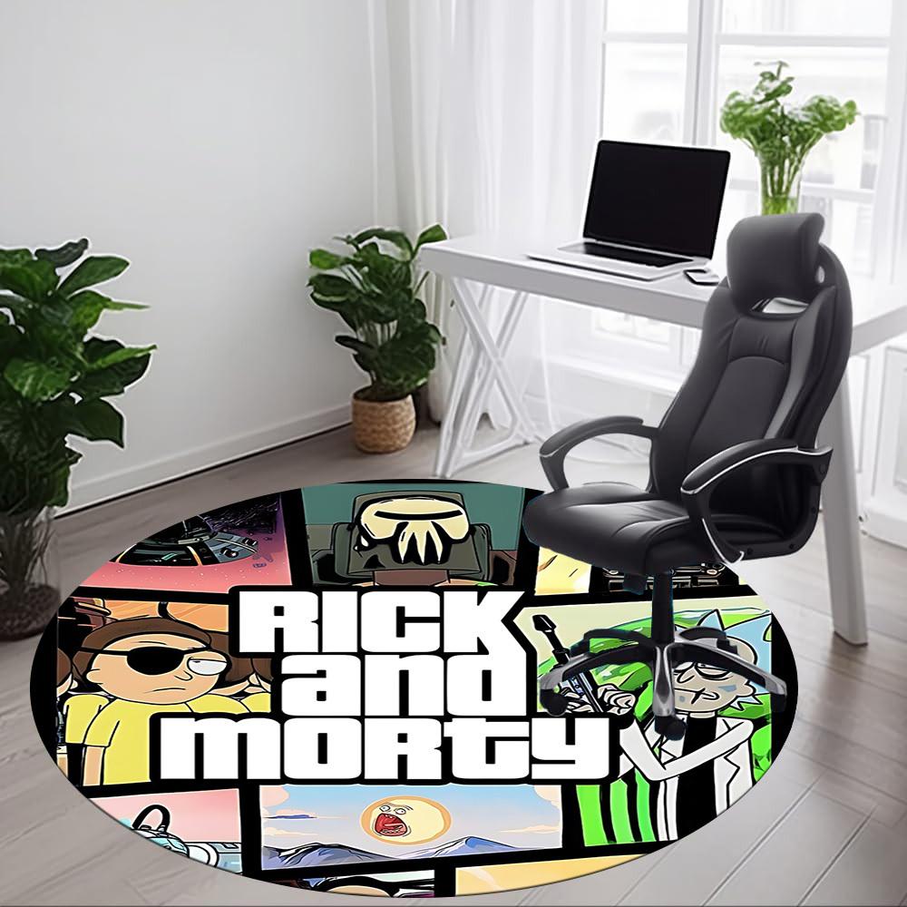 1pc Rick and Morty Office Round Area Rug, Indoor Mat Suitable For Office,Bedroom Living Room Home Decor, Room Deco a0926087