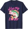 Kiss My-Bass Fishing Summer Vibes Bass Lover Fisher T-Shirt