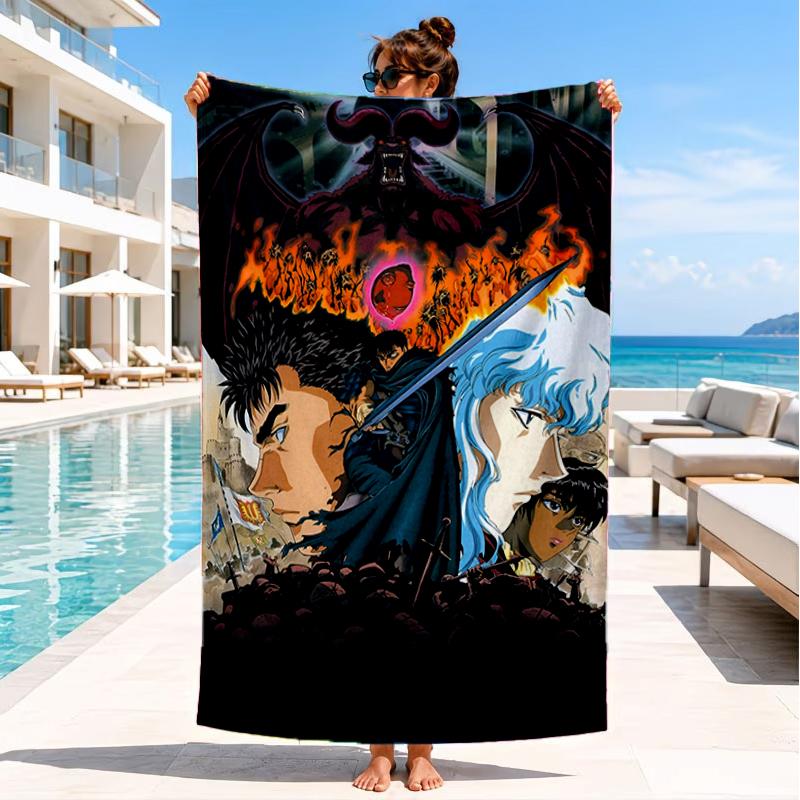 Dark Warrior's Rise Beach Towel, Super Soft Microfiber, Perfect Gift for Her/Him, Birthday, for Pool, Beach, Travel, Decor Beach Party