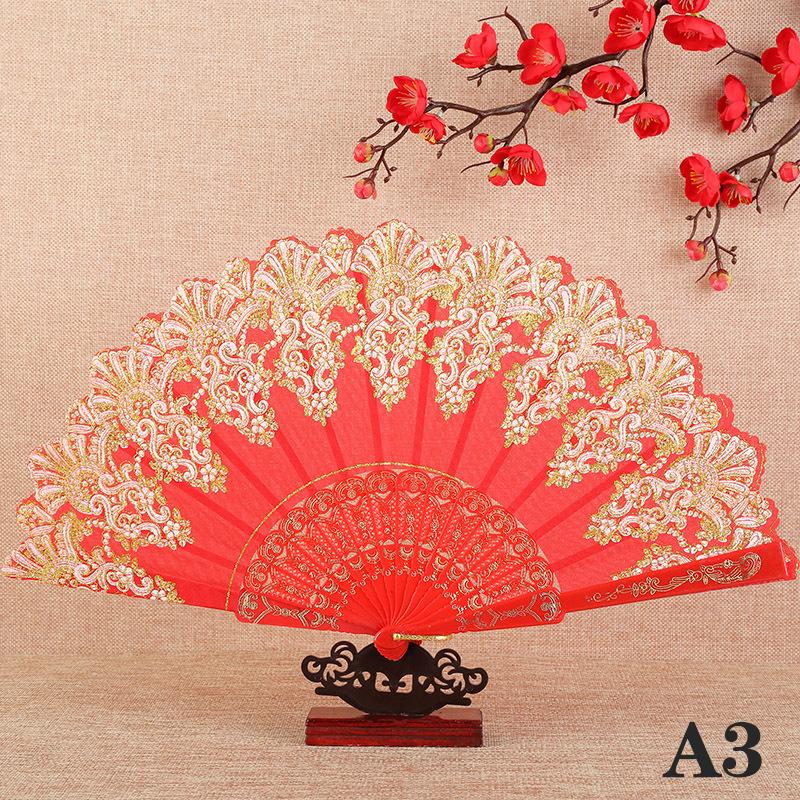Винтажный кружевной складной веер для танцев, ручные веера, китайский танцевальный веер, реквизит для фотосъемки, украшение для свадебной вечеринки, украшение для рукоделия, подарок