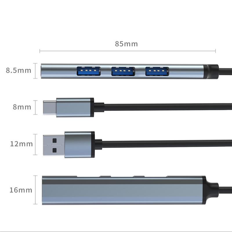 4 In 1 USB 3.0 Hub High Speed USB C Docking Station Type C 3.1 Multi USB Splitter OTG Adapter for PC Laptop