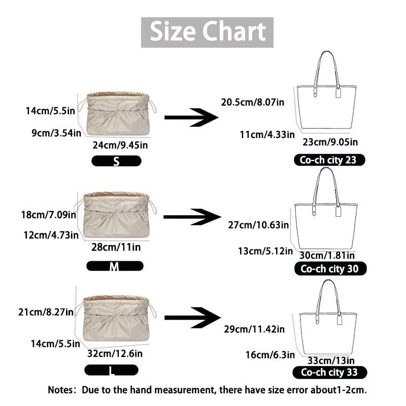 EverToner Dupont Paper Insert Bag Fits For Co-ch city Handbag Liner Bag Support Travel Portable Insert Purse Organizer