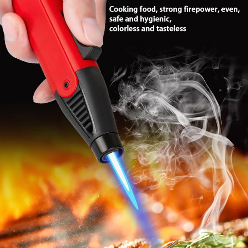 Мощная газовая зажигалка с реактивным пламенем 1300 градусов Цельсия для бутана зажигания кухни барбекю многоразового использования