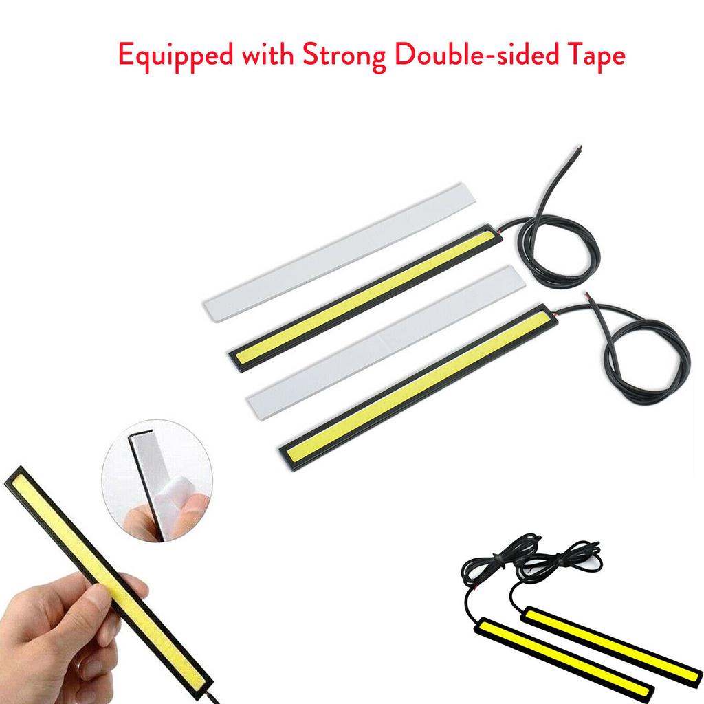 1 шт. Ультратонкая яркая светодиодная лента COB DC 12V DRL для дневных ходовых огней автомобиля, противотуманных фар, водонепроницаемая