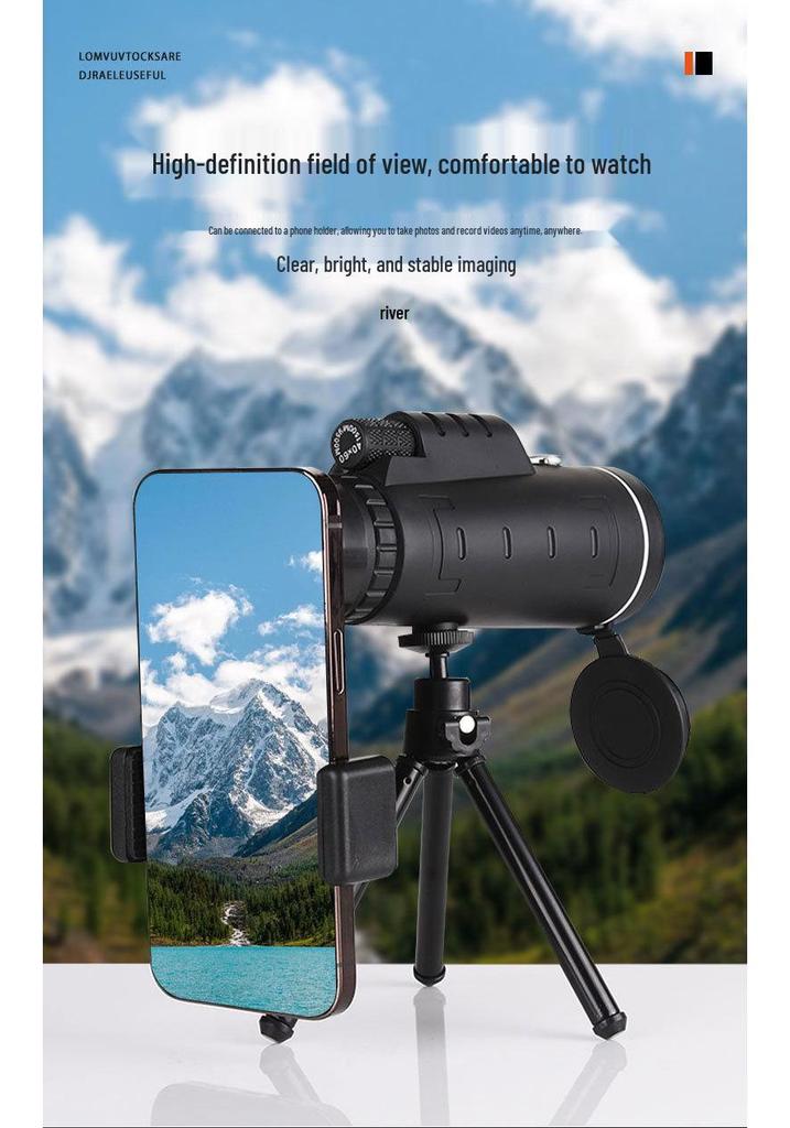 High-Definition Monocular with Phone Holder & Tripod for Outdoor Activities