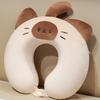 Cartoon Memory Foam U-Shaped Neck Pillow, Travel Neck Support Cushion for Car Plane Office Nap, Soft Head Rest Pillow