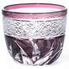 Mizukage Kiriko Glass Japanese Sake Diameter 60mm X Height Current Model J-kitchens Cup, Cup, 50mm, 70cc, Obi-shibori Pattern, Pink,
