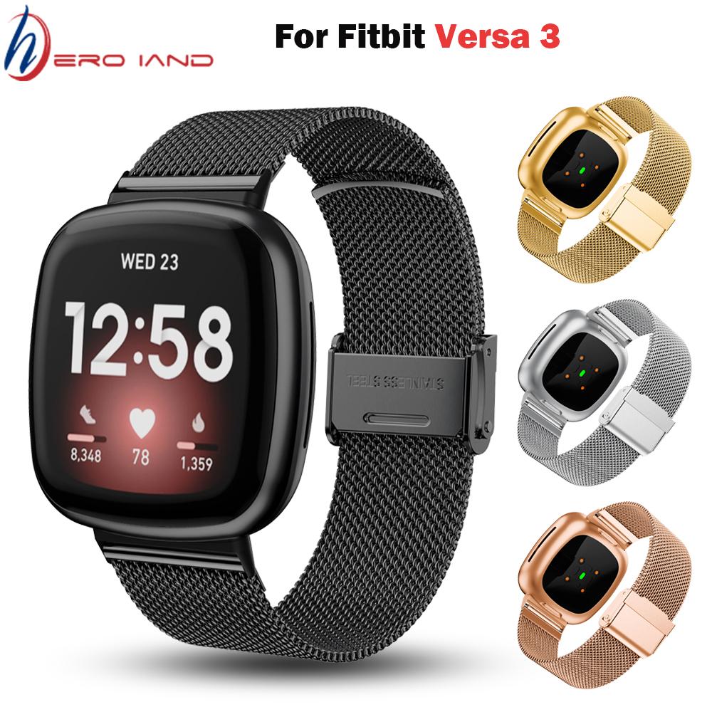Strap Metal Stainless Steel Band For Fitbit Versa 3 Strap Wrist Bracelet Fit Bit Verse 2 FITBIT Sense Band Accessories Correa
