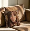 Cute Anime Cat Girl Print 18.18 Inch Throw Pillow Cushion Accent Pillow Includes Pillow Core For Sofa Couch Bed Car Decor