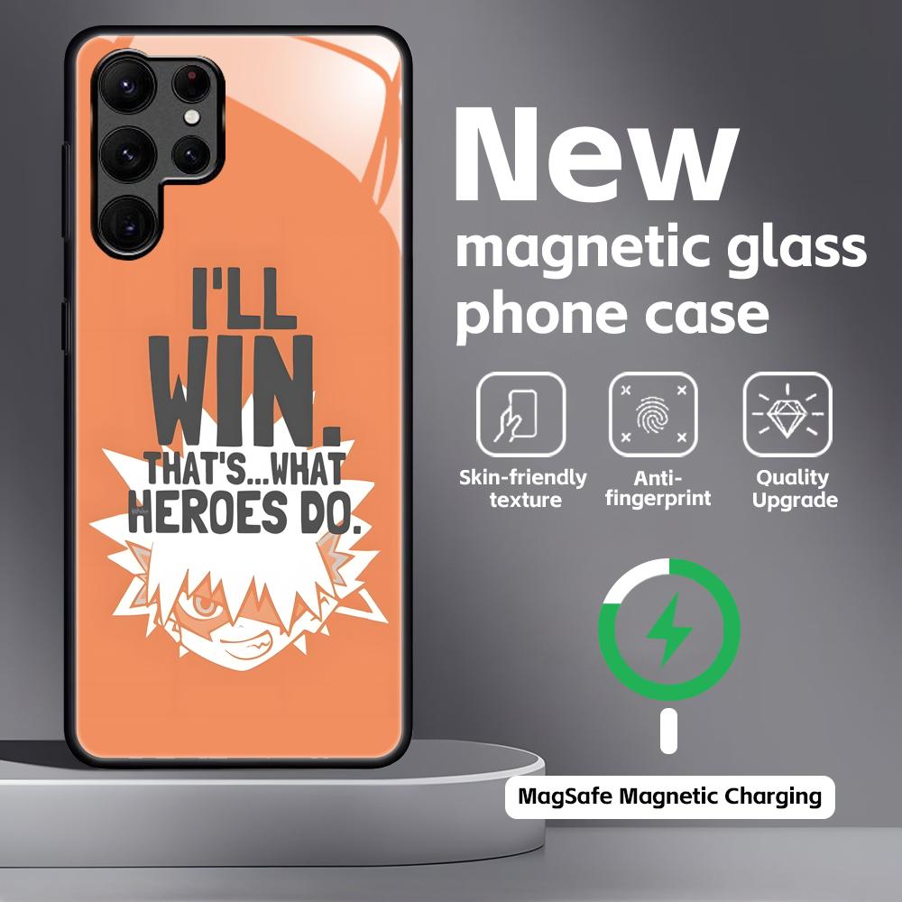 Deku My Hero Academia Phone Case For Samsung S25 S24 S23 S22 S21 S20 Plus Ultra Note20 Glass Magnetic Case