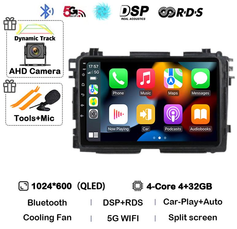 Android 14 Carplay Auto Car Radio For Honda HR-V HRV XRV Vezel 2013 - 2019 2Din GPS Multimedia Video Player Stereo 360 Camera 4G
