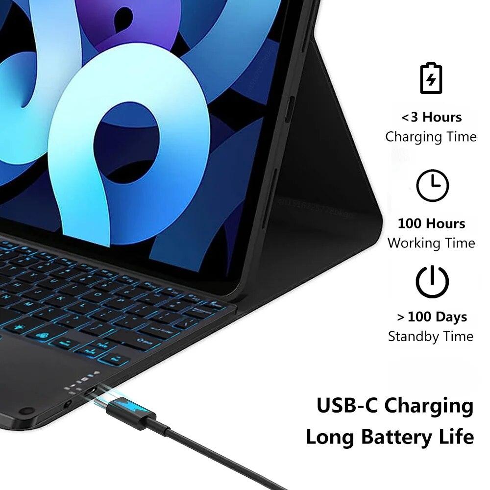 Клавиатура планшета для iPad Pro 12,9 11 Magic Keyboard Cover для iPad 10th 9th 8 7 Air 5 4 3 поколения Bluetooth-клавиатура кожаный чехол