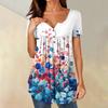 Women Tunic Tops Dressy Casual Summer Short Sleeve Shirts Loose Fit Pleated Boho Top